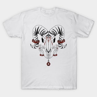 Copy of Sheep skull biblically accurate angel with red T-Shirt